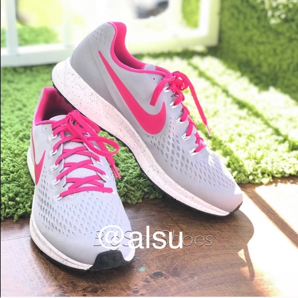 NWT NikeID Zoom Pegasus 34 Grey Pink WMNS - Picture 3 of 7